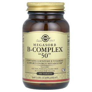 Solgar, Megasorb B-Complex «50», 100 таблеток