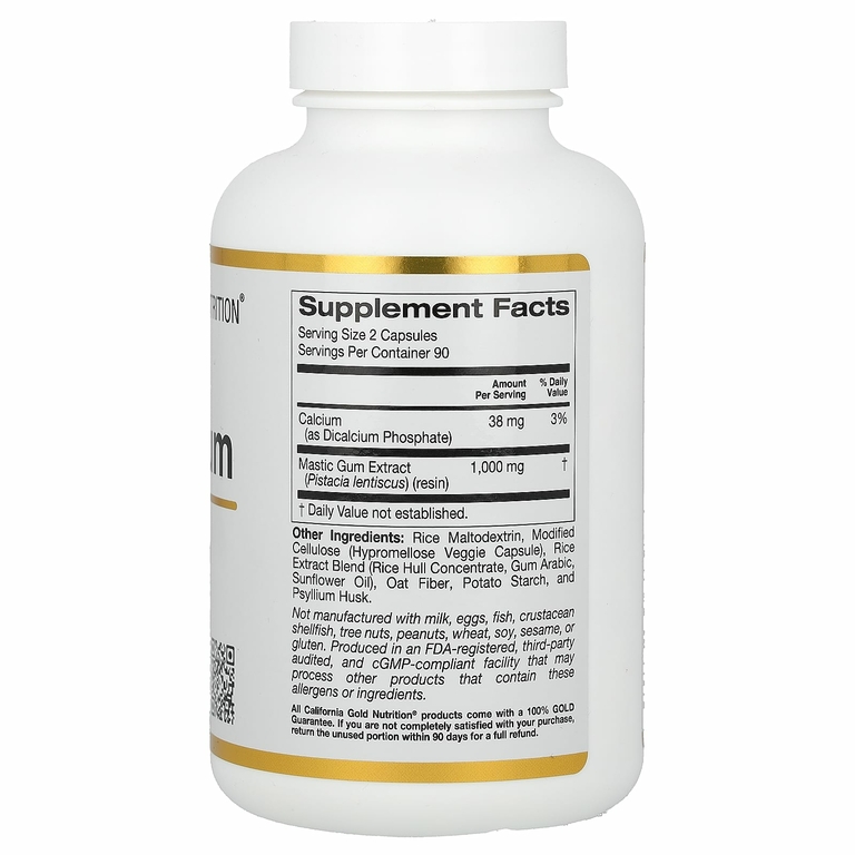 California Gold Nutrition, мастиковая смола, 500 мг, 180 вегетарианских капсул