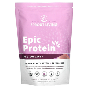 Sprout Living, Epic Protein, органический растительный протеин и суперпродукты, профессиональный коллаген, 364 г (0,8 фунта)