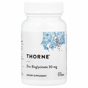 Thorne, бисглицинат цинка, 30 мг, 60 капсул