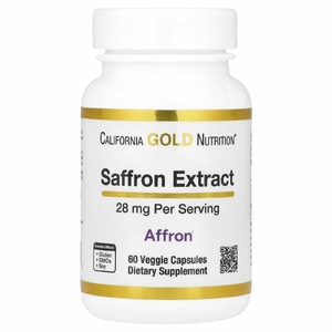 California Gold Nutrition, экстракт шафрана с Affron®, 28 мг, 60 растительных капсул