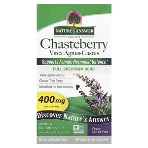 Nature's Answer, Chasteberry, Vitex Agnus-Castus, 400 мг, 90 вегетарианских капсул