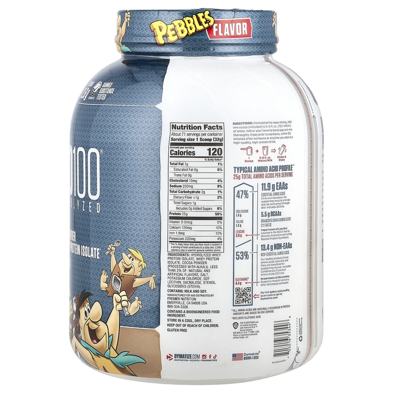 Dymatize, ISO100, гидролизованный 100% изолят сывороточного протеина, шоколадный вкус, 2,3 кг (5 фунтов)