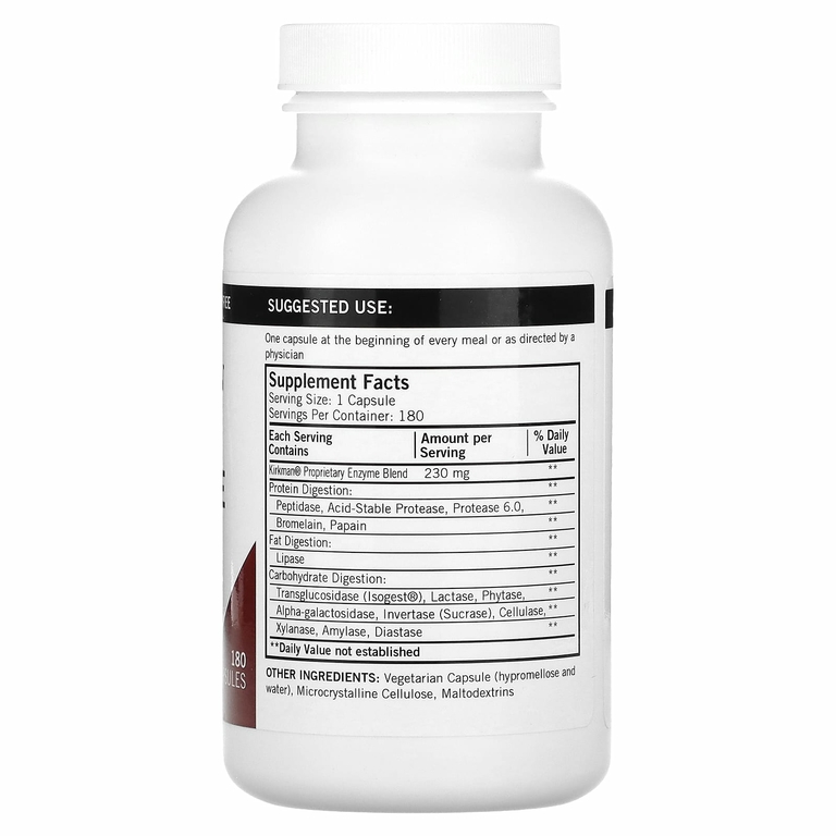 Kirkman Labs, Полный фермент DPP-IV с ISOGEST, 180 капсул