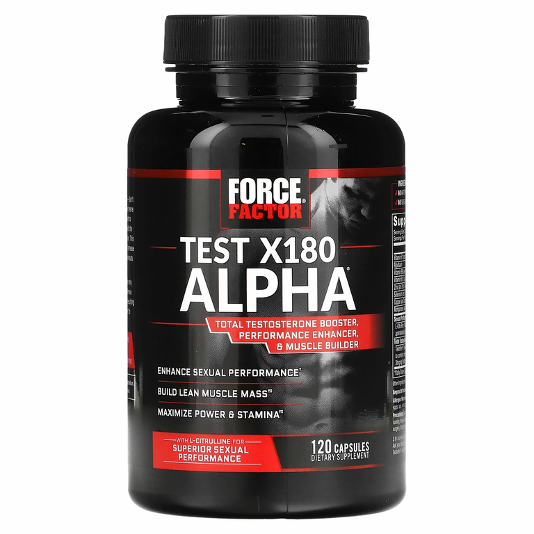 Force Factor, Test X180 Alpha, усилитель тестостерона, 120 капсул