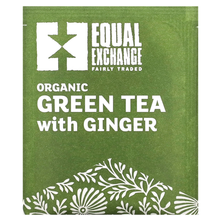 Equal Exchange, Органический зеленый чай с имбирем, 20 чайных пакетиков, 30 г (1,05 унции)