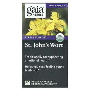 Gaia Herbs, Зверобой, 60 веганских капсул