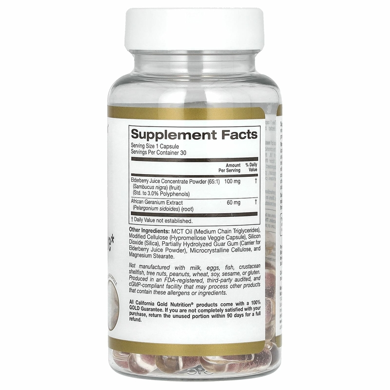 California Gold Nutrition, Укрепление иммунитета и дыхательной системы, 30 растительных капсул