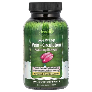 Irwin Naturals, Love My Legs, для здоровья вен и нормального кровообращения, 60 мягких гелевых капсул