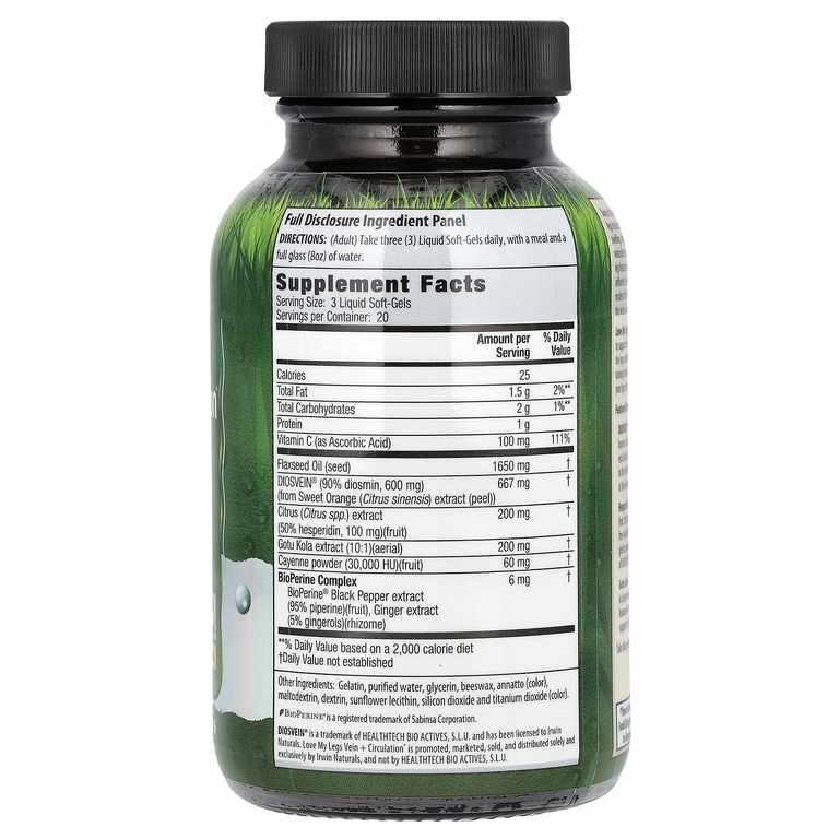 Irwin Naturals, Love My Legs, для здоровья вен и нормального кровообращения, 60 мягких гелевых капсул