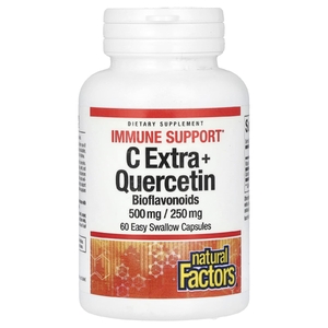 Natural Factors, C Extra с кверцетином, 60 капсул, которые легко глотать