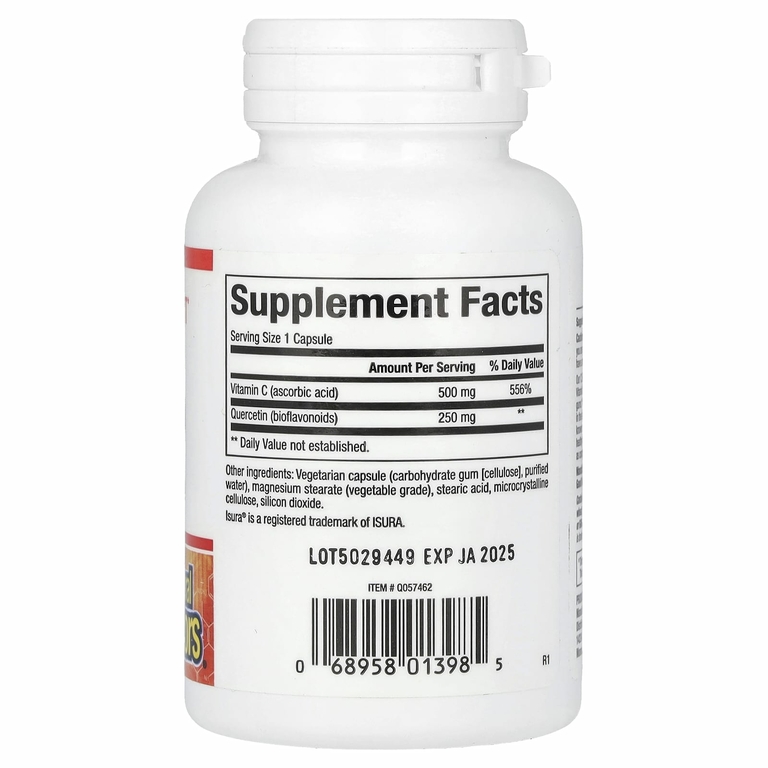 Natural Factors, C Extra с кверцетином, 60 капсул, которые легко глотать