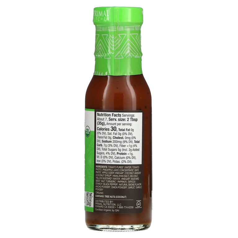 Primal Kitchen, Органический соус для барбекю в гавайском стиле, 241 г (8,5 унции)