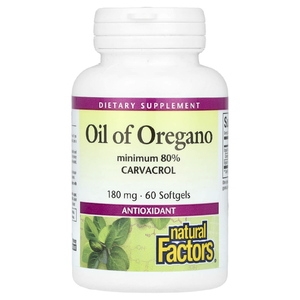 Natural Factors, масло орегано, 180 мг, 60 капсул
