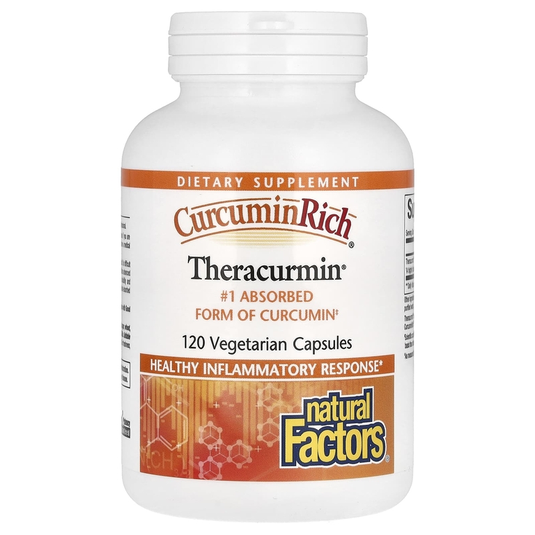 Natural Factors, CurcuminRich, Theracurmin, куркумин, 120 растительных капсул