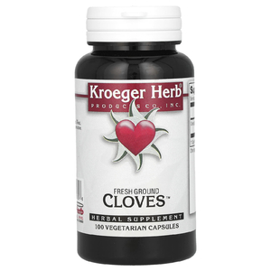 Kroeger Herb Co, Fresh Ground Cloves, гвоздика, 100 вегетарианских капсул (450 мг в 1 капсуле)