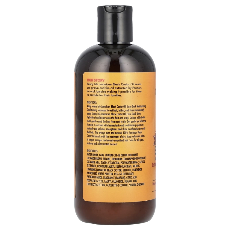 Sunny Isle, Шампунь с черным касторовым маслом Extra Dark Jamaican, 12 жидких унций