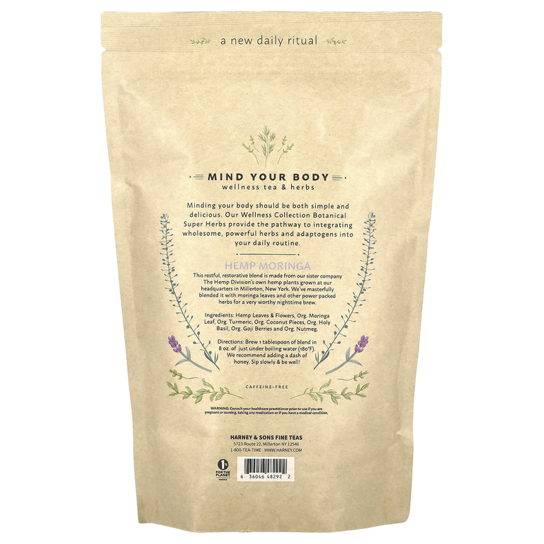 Harney & Sons, Рассыпчатые травы конопли моринги, для глубокого сна, без кофеина, 283 г (10 унций)