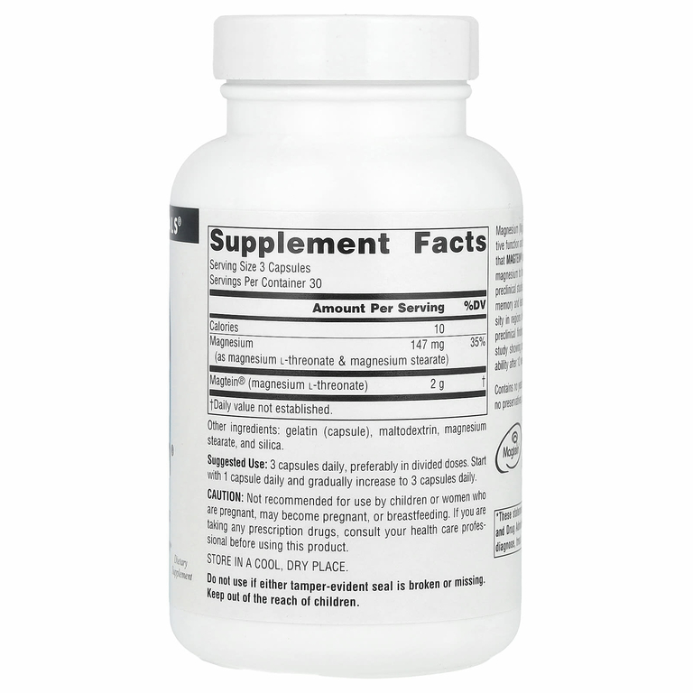 Source Naturals, Magtein, L-треонат магния, 667 мг, 90 капсул