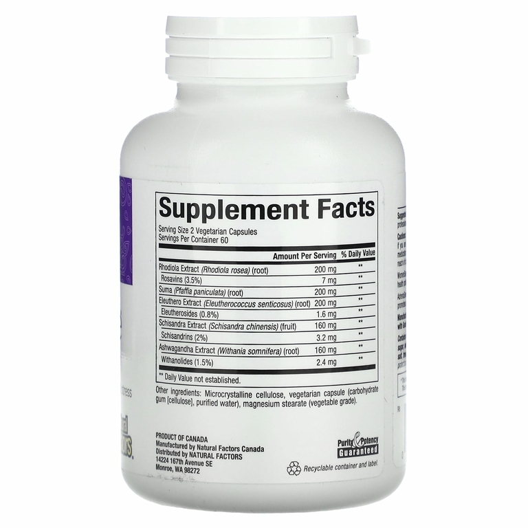 Natural Factors, WomenSense, AdrenaSense, формула для надпочечников, 120 вегетарианских капсул