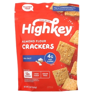 HighKey, Крекеры из миндальной муки, морская соль, 56,6 г (2 унции)