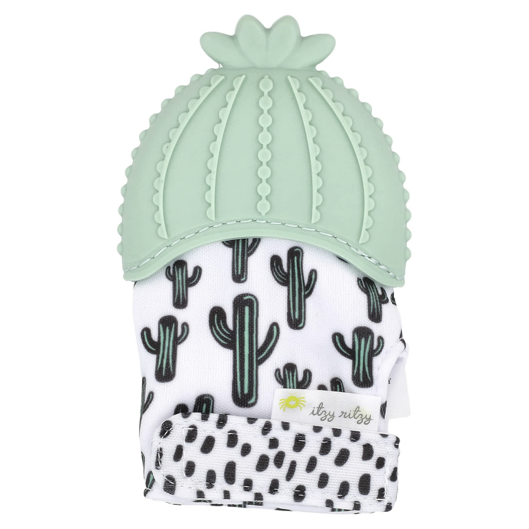 itzy ritzy, Itzy Mitt®, силиконовый прорезыватель для зубов, для детей от 3 месяцев, кактус, 1 прорезыватель для зубов