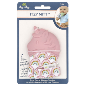 itzy ritzy, Itzy Mitt™, прорезыватели для зубов из пищевого силикона, для детей от 3 месяцев, светло-розовый единорог, 1 шт. (Товар снят с продажи) 