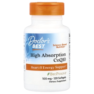 Doctor's Best, легкоусвояемый коэнзим Q10, 100 мг, 120 капсул
