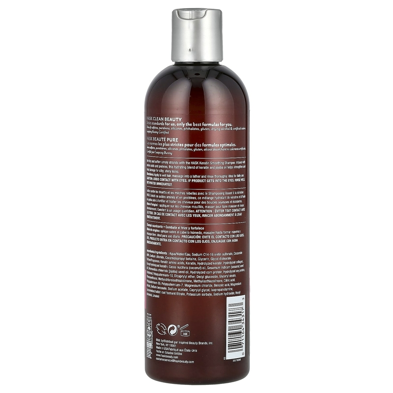 Hask Beauty, Keratin Protein, разглаживающий шампунь, 355 мл (12 жидк. Унций)