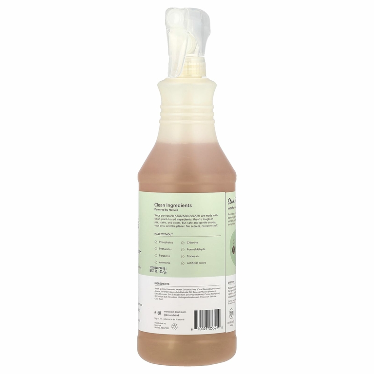 Kin+Kind, Pee + Stain + Odor Destroyer, ткань + ковер, с цветочным рисунком, 354 мл (32 жидк. Унции)