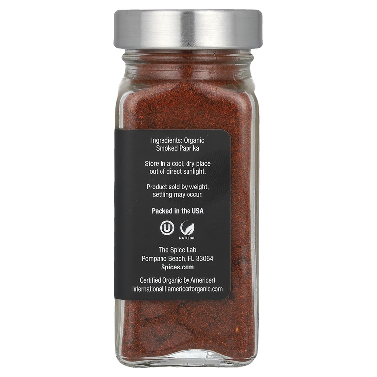 The Spice Lab, Органическая копченая испанская паприка, 53 г (1,9 унции)
