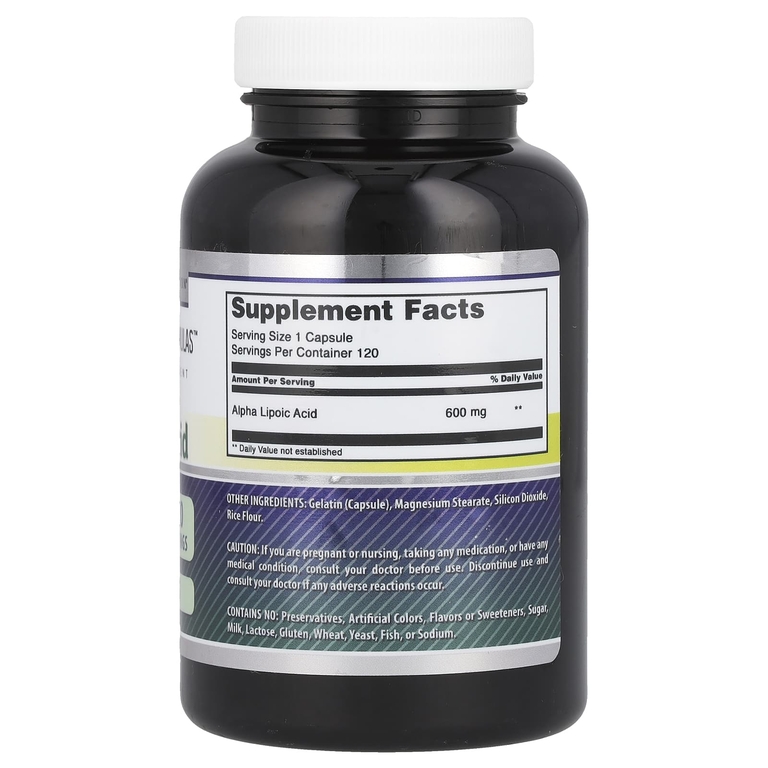 Amazing Nutrition, Альфа-липоевая кислота, 600 мг, 120 капсул