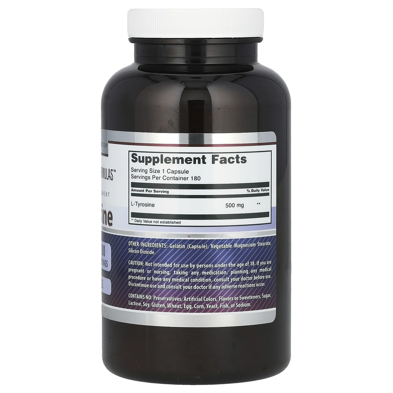 Amazing Nutrition, Amazing Fomulas, L-тирозин, 500 мг, 180 капсул