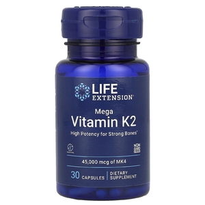 Life Extension, Мега витамин K2, 45000 мкг, 30 капсул
