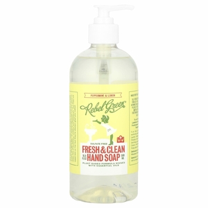Rebel Green, Fresh & Clean, мыло для рук, перечная мята и лимон, 500 мл (16,9 жидк. унц.)