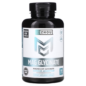 Zhou Nutrition, глицинат магния, 350 мг, 180 капсул (87 мг в 1 капсуле)