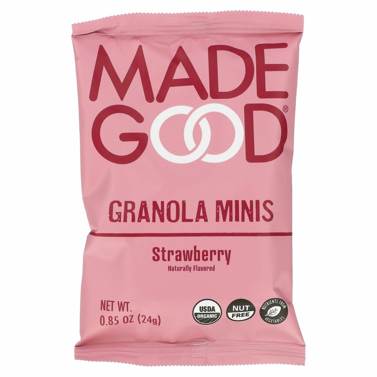 MadeGood, Гранола мини, с клубникой, 5 пакетиков по 24 г (0,85 унции)