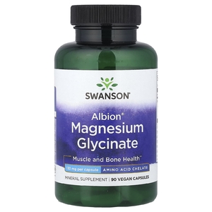 Swanson, Albion®, глицинат магния, 133 мг, 90 веганских капсул