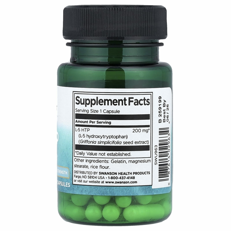 Swanson, 5-HTP, 200 мг, 60 капсул