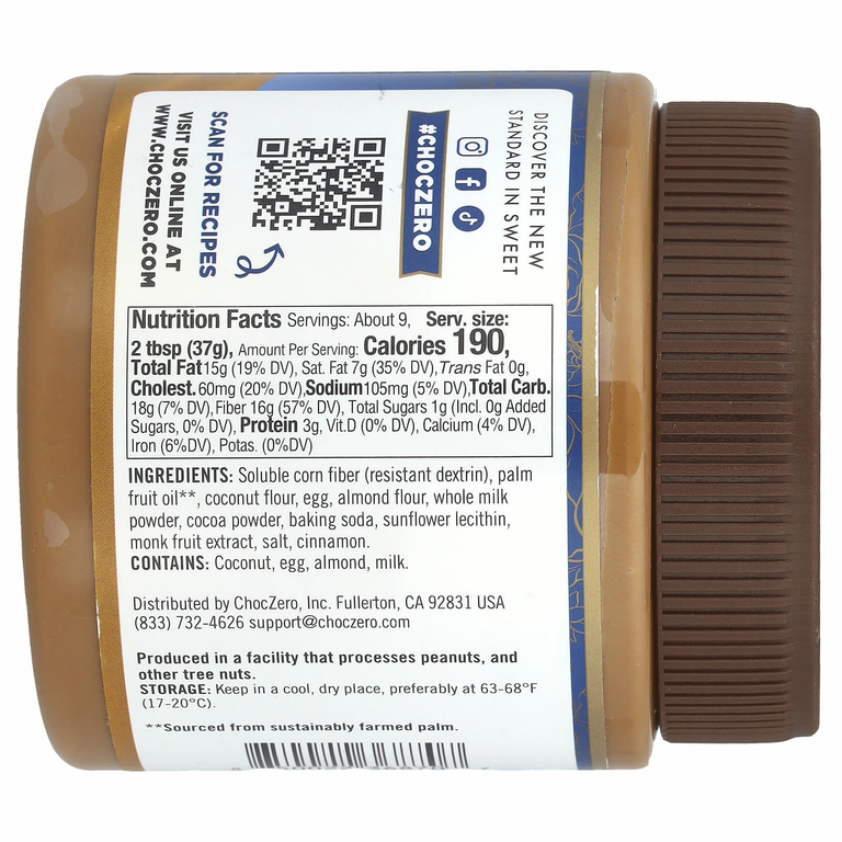 ChocZero, Паста из масляного печенья, 340 г (12 унций)