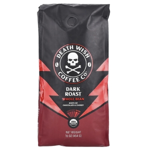Death Wish Coffee, Цельные бобы, темная обжарка, 454 г (16 унций)