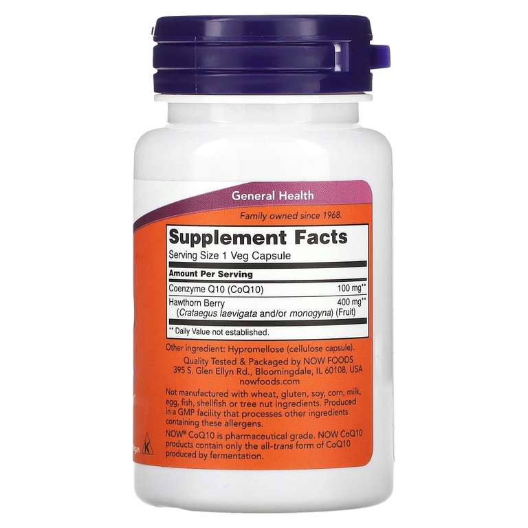 NOW Foods, CoQ10, 100 мг, 30 растительных капсул