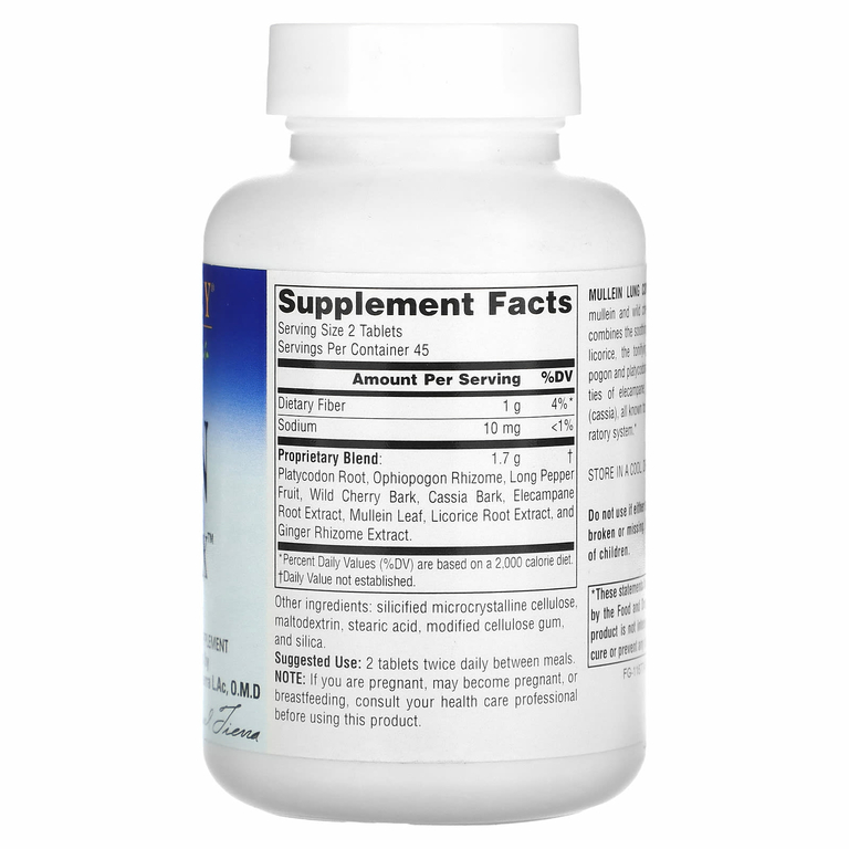 Planetary Herbals, коровяк, комплекс для здоровья легких, 850 мг, 90 таблеток (425 мг в 1 таблетке)