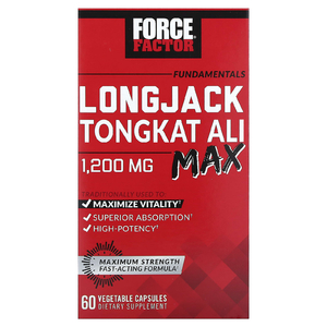Force Factor, Fundamentals, LongJack Tongkat Ali Max, 60 растительных капсул (600 мг в 1 капсуле)