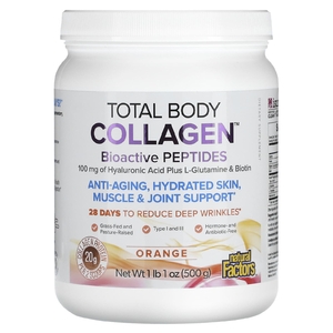 Natural Factors, Total Body Collagen, биоактивные пептиды, апельсин, 500 г (1 фунт 1 унция)