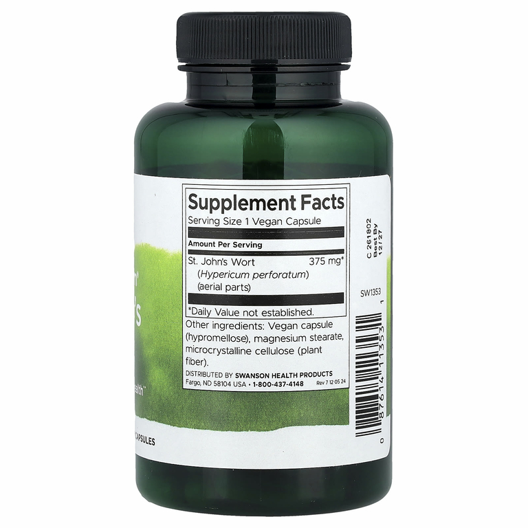 Swanson, Full Spectrum® зверобой, 375 мг, 120 веганских капсул