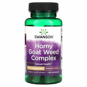 Swanson, Комплекс Horny Goat Weed с трибулусом и макой, 60 капсул (Товар снят с продажи) 