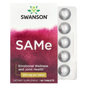 Swanson, SAMe, 400 мг, 60 таблеток (200 мг в каждой таблетке)