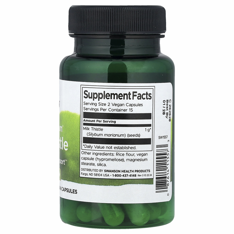 Swanson, Full Spectrum® расторопша, 500 мг, 30 веганских капсул