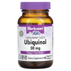 Bluebonnet Nutrition, CellularActive CoQ10, убихинол, 50 мг, 60 вегетарианских капсул